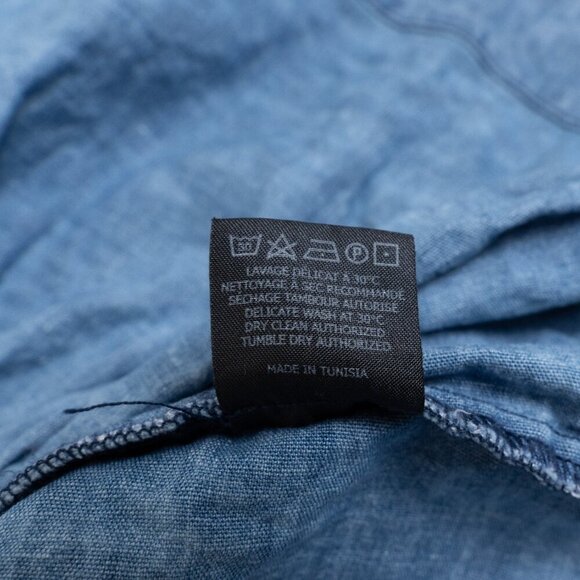 Isabel Marant Étoile Blue Chambray Cotton Linen Tiered Mini Skirt Size 40 - Picture 9 of 9